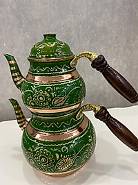 Bakır İşlemeli Çaydanlık takımı