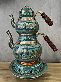 Erzincan İşlemeli Çaydanlık Takımı Osmanlı Ocaklı