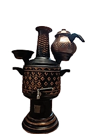 Bakır Semaver 5 Lt Demlik Dahil