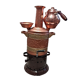 Bakır Semaver 5 litre demlik dahil set