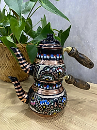 Bakır Mine işlemeli çaydanlık