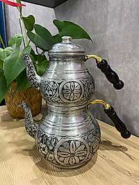 Bakır Ağır İşlemeli Çaydanlık