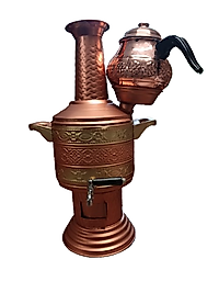 Bakır semaver 3,5 litre demlik 1.4 litre