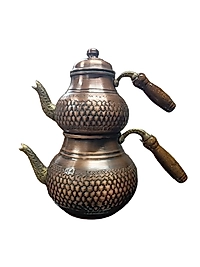 Eskitme Bakır Çaydanlık