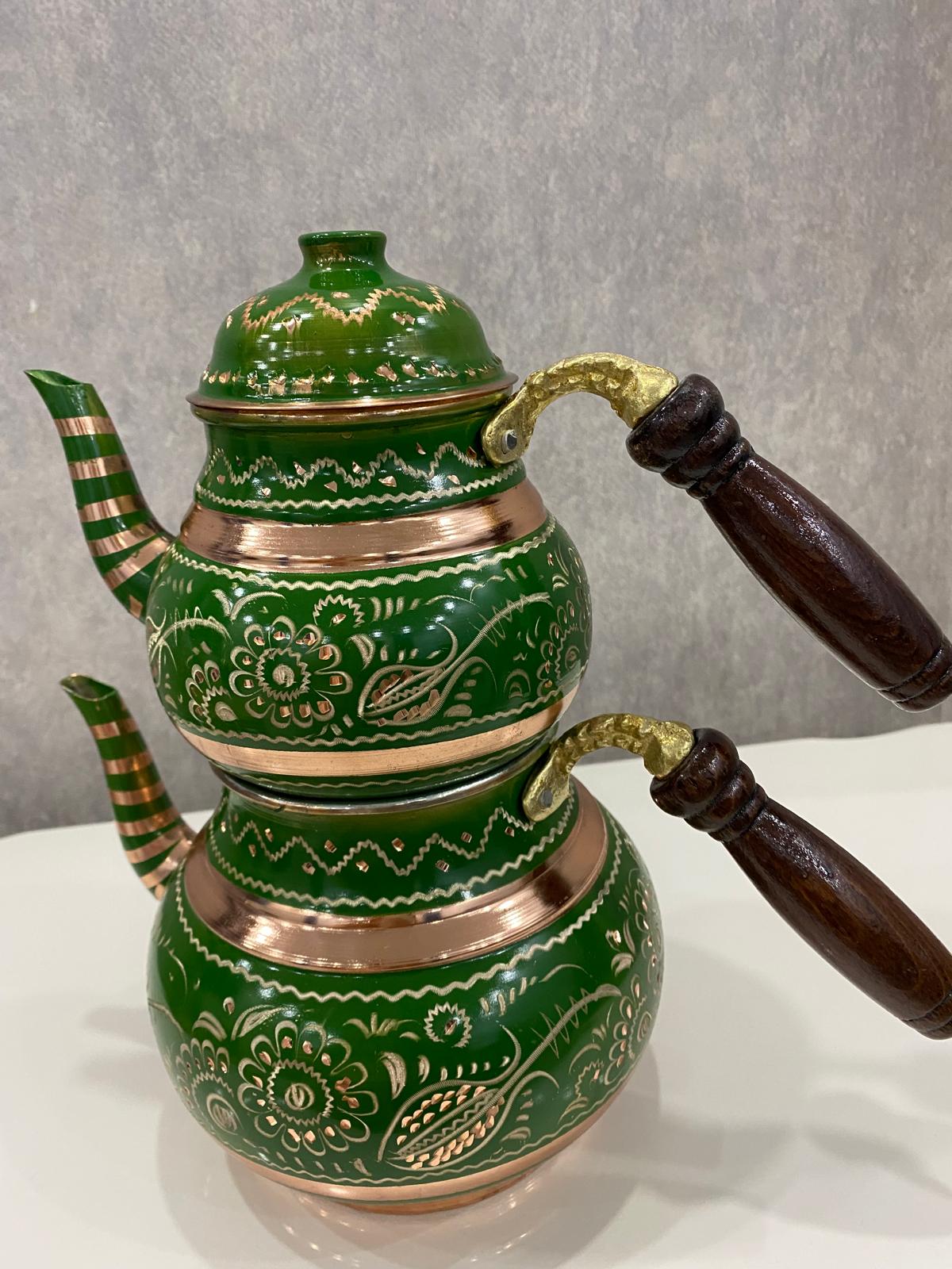 Bakır İşlemeli Çaydanlık takımı