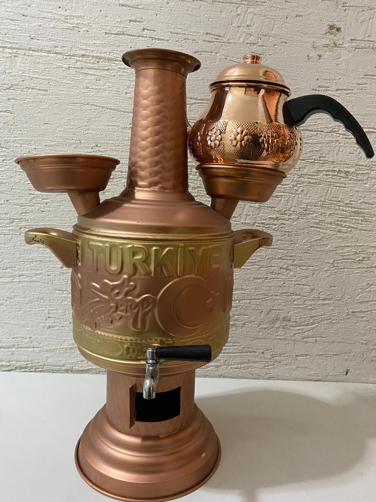 Bakır Semaver 5 litre Demlik Dahil