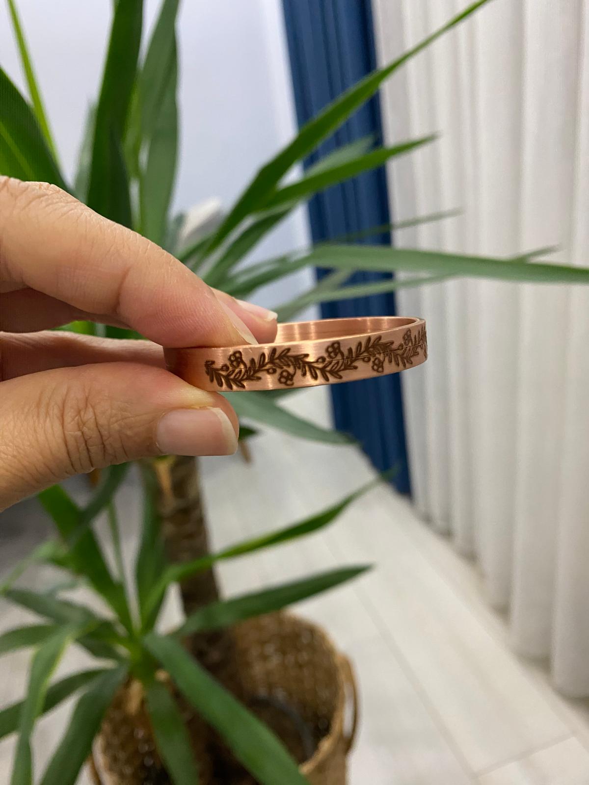 Bakır Bileklik Bahar Dalı