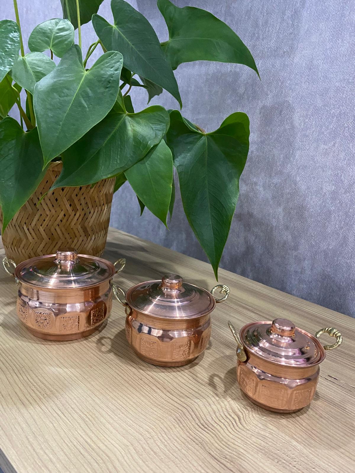 Bakır Güveç 3 lü biblo