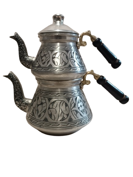 Bakır Çaydanlık İşlemeli