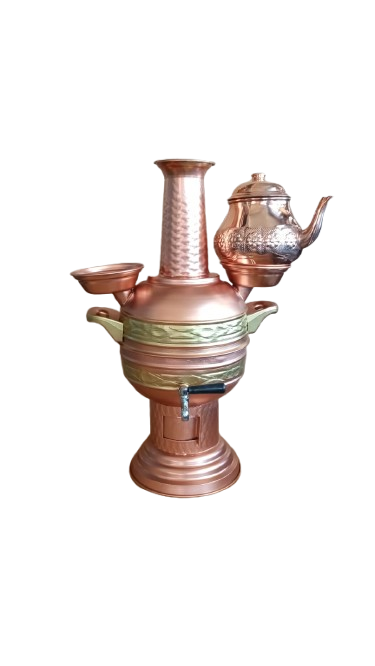 Bakır Semaver 5Lt Demlik dahil