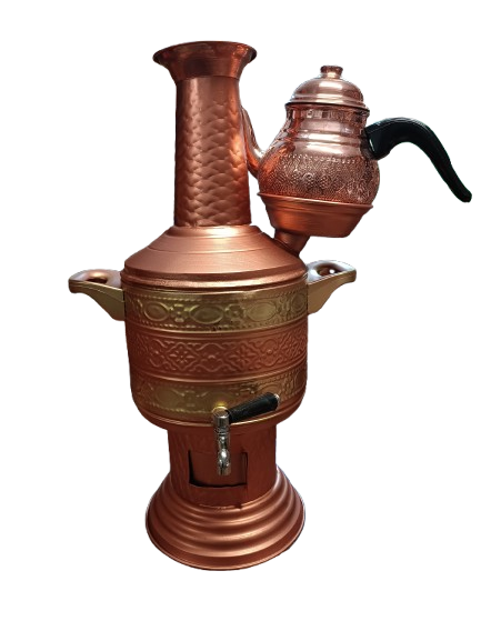 Bakır semaver 3,5 litre 1 litre demlik