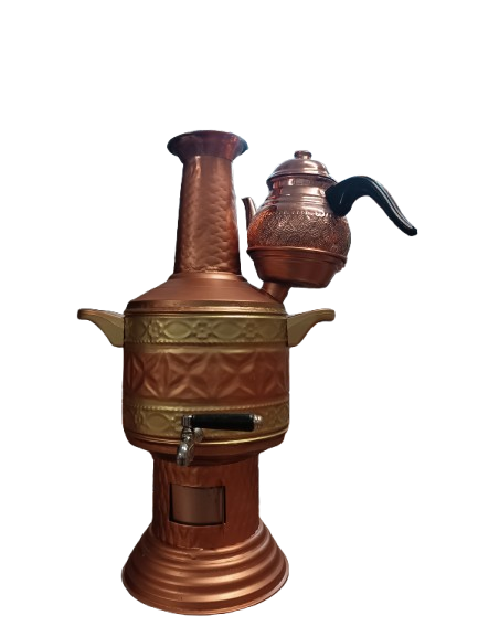 Bakır semaver 3,5 litre demlik 1 litre