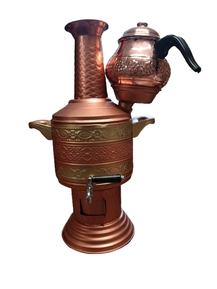 Bakır semaver 3,5 litre demlik 1.4 litre