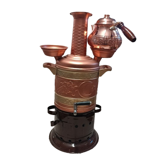 Bakır Semaver 5 litre demlik dahil set