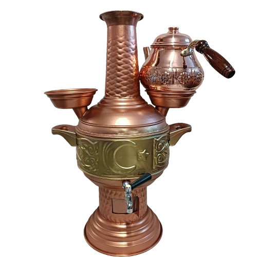 Bakır semaver 5 litre demlik dahil