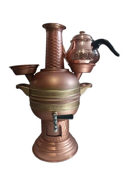 Bakır Semaver 5 Litre Demlik dahil